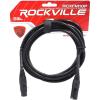 imageRockville RCXFM10PB 10 Ft XLR MicSpeaker Cable Female to Male REAN Connectors Black 24 AWG Copper Shielded for Pro Audio Live Sound and Studio Use