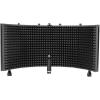 imageRockville ROCKSHIELD 3 Studio Mic Isolation Shield 2quot Acoustic Foam 5 Panels Vented Back Desktop ampamp Stand Mountable for Recording ampamp Podcasting
