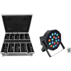 imageRockville BATTERY PAR PACK 50 WHITE 20W Rechargeable Wash Lights 10 RGB Color Mixing Wireless DMX Remote Included for DJs and Event LightingBlack