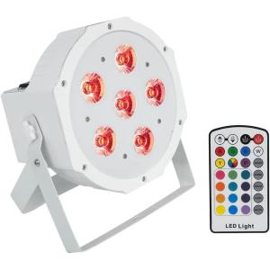 imageRockville Battery PAR 6RF White RGBWAUV Wireless DMX LED Wash Light 6 LEDs 6W Each Rechargeable ampamp Replaceable Battery RF Remote Sound Activated for DJs and Event LightingWhite