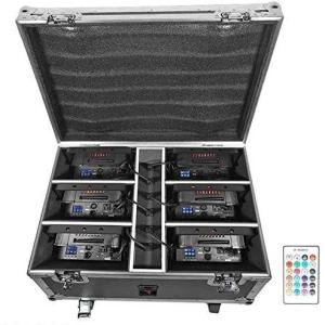 imageRockville Best Pack 60 6 Black 54W Battery Wash Lights RGBWAUV Wireless DMX Charging Case LongLife Battery LCD Display for DJs and EventsBlack