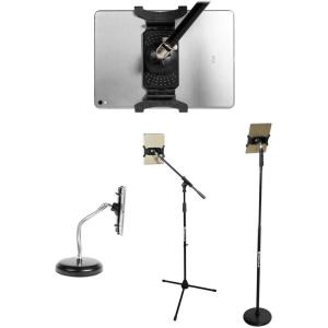 imageRockville IPS22 SmartphoneTablet Mount Adjustable 47129in Clamp 360Degree Rotation Screwin Mic Stand Design Lightweight Perfect for Musicians and Content Creators