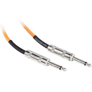 imageRockville RCGT60O 6ft 14 TS to 14 TS Instrument Cable OxygenFree Copper NickelPlated Connectors 90 OFC Braid Shield Orange for Guitar and Studio Use