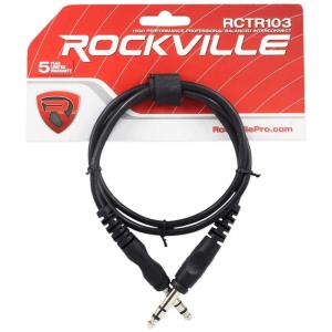 imageRockville RCTR103O 3ft 14 TRS to 14 TRS Balanced Cable 100 Copper NoiseFree Audio Durable Orange PVC Flexible Design for Musicians and Studio RecordingBlack
