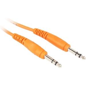 imageRockville RCTR110O 10ft 14 TRS to 14 TRS Cable 100 Copper Orange Durable PVC Jacket Low Noise High Fidelity for Musicians and Studio Recording