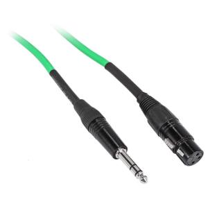 imageRockville RCXFB10G 10ft Female XLR to 14quot TRS Balanced Cable REAN Black Nickel Plated Connectors 100 Copper Flexible Green PVC Jacket for Musicians DJs and StudiosGreen