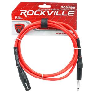 imageRockville RCXFB6BL 6ft Female XLR to 14 TRS Cable 100 Copper Durable PVC Jacket Blue Secure Connectors for Musicians and Studio RecordingRED