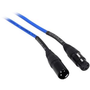 imageRockville RCXFM100PBL 100ft Female to Male XLR Cable NickelPlated REAN Connectors Low Noise Durable PVC Jacket Blue Color for Live Sound and Studio RecordingBLUE
