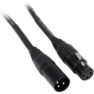 imageRockville RCXFM6PB 6 Foot Black XLR Microphone Cable Female to Male 100 Copper REAN Nickel Plated Connectors OFC Shielding for Studio Live and Recording
