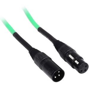 imageRockville RCXFM6PG 6ft Female to Male XLR Mic Cable 100 Copper REAN Connectors Green 90 OFC Shielding for Studio Recording and Live Sound
