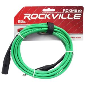 imageRockville RCXMB10BL 10ft Male REAN XLR to 14 TRS Cable 100 Copper Durable PVC Jacket Blue for Musicians and Live SoundGREEN