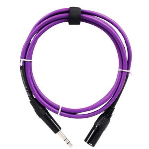imageRockville RCXMB6B 6ft Male XLR to 14quot TRS Cable 100 Copper 90 OFC Shield Black Nickel REAN Connectors Durable for Studio and Live SoundPURPLE