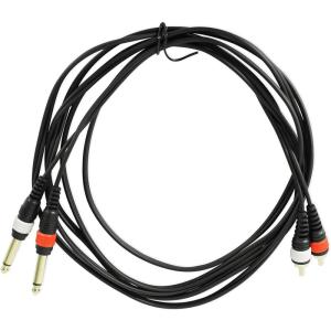 imageRockville RMDPR10B 10ft Dual 14quot TS to Dual RCA Cable 100 Copper HighFidelity Audio Durable Build NoiseFree Signal for DJs and Home Audio