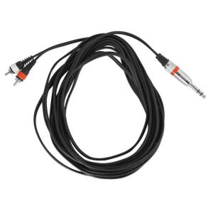 imageRockville RNRTR25 25 Ft 14quot TRS to Dual RCA Cable 100 Copper NickelPlated Shielded Durable PVC Jacket for Studio and Live Audio