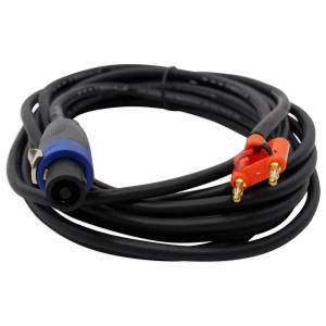 imageRockville RSB16 20ft Speakon to Banana Speaker Cable 16 Gauge 100 Copper Durable Flexible Low Resistance for Pro Audio and Home TheaterCable