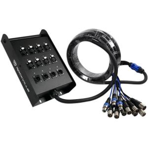 imageRockville SX1225 12 Channel 25 Foot XLR Snake Cable 100 OFC Double Shielded HeavyDuty Connectors for Live Sound and Studio Recording
