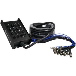 imageRockville SX1650 16 Channel 50 Foot XLR Snake Cable 100 OFC Double Shielded Labeled and Numbered HeavyDuty Stage Box for Live Sound and Studio