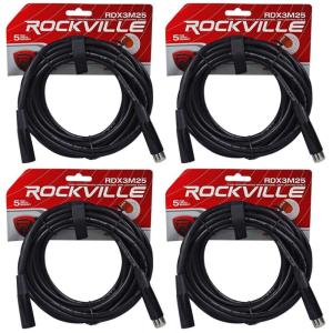 image4 Rockville RDX3M25 25 Foot 3 Pin DMX Lighting Cables 100 OFC Female to Male