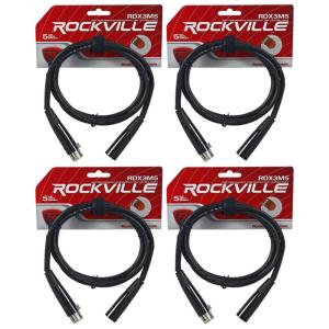 image4 Rockville RDX3M5 5 Foot 3 Pin DMX Lighting Cables 100 Copper Female to Male