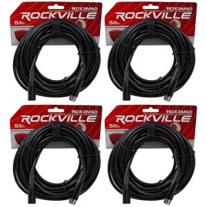 image4 Rockville RDX3M50 50 Foot 3 Pin DMX Lighting Cables 100 OFC Female to Male