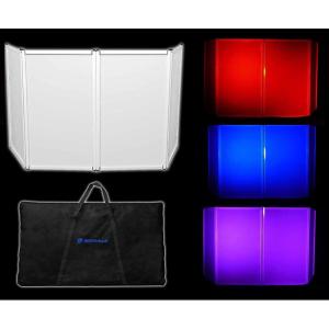 imageRockville RFAAC 112x48 DJ Event Facade 7lb Aluminum Frame Booth 360Degree Panel Rotation FireRetardant Scrims Foldable Design for Mobile DJs and Event PlannersWhite