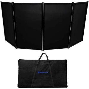 imageRockville RFAAC 112x48 DJ Event Facade 7lb Aluminum Frame Booth 360Degree Panel Rotation FireRetardant Scrims Foldable Design for Mobile DJs and Event PlannersBlack
