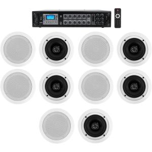 imageRockville Home Audio System10 525quot White BedroomLiving RoomBathroom Ceiling Speakers