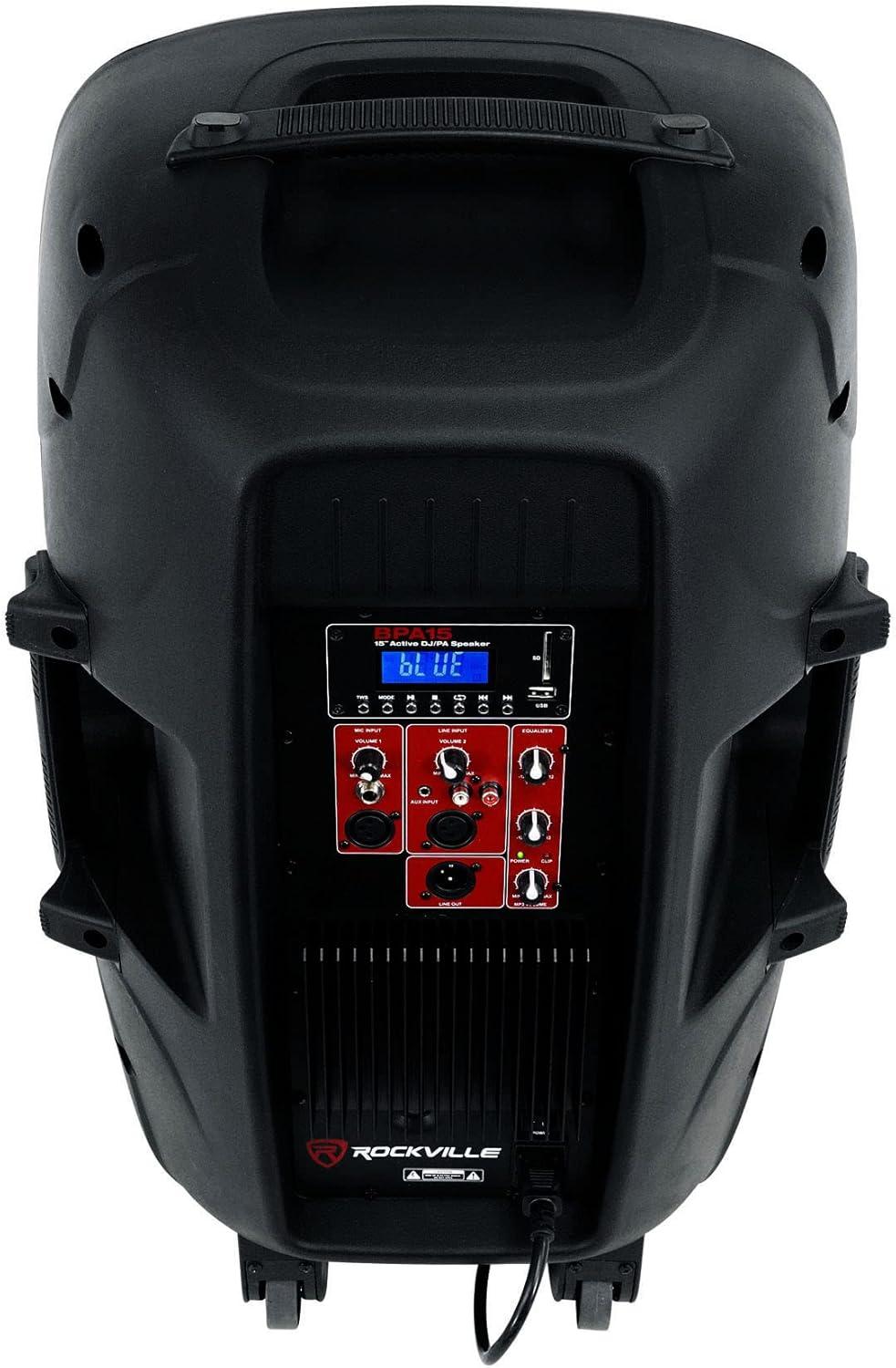 image2 Rockville BPA15 15quot Bluetooth 1600w DJ PA SpeakersWeatherproof Speaker Bags