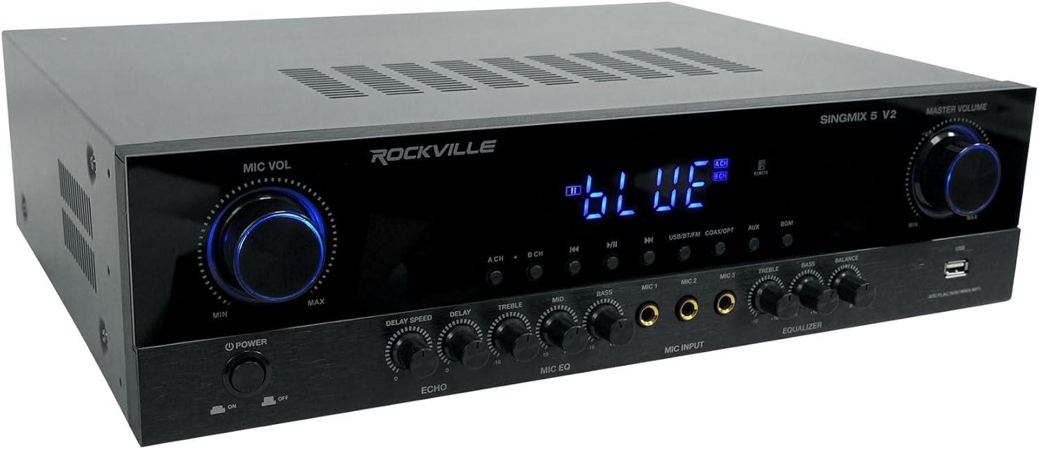 imageRockvilIe SingMix 5 2000w Professional DJ Amplifier wBluetoothEcho