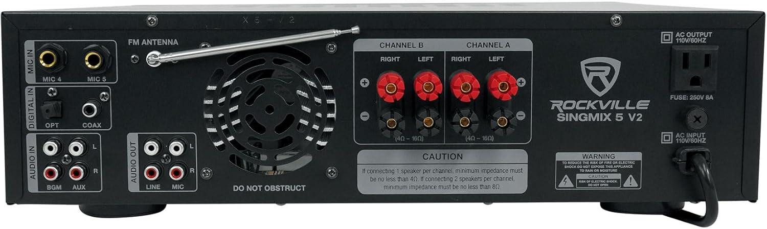 imageRockvilIe SingMix 5 2000w Professional DJ Amplifier wBluetoothEcho