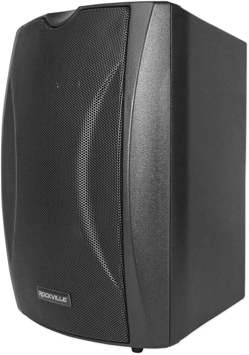 imageRockville 12 WET5B 70V 525quot IPX55 Black Commercial IndoorOutdoor Wall Speakers
