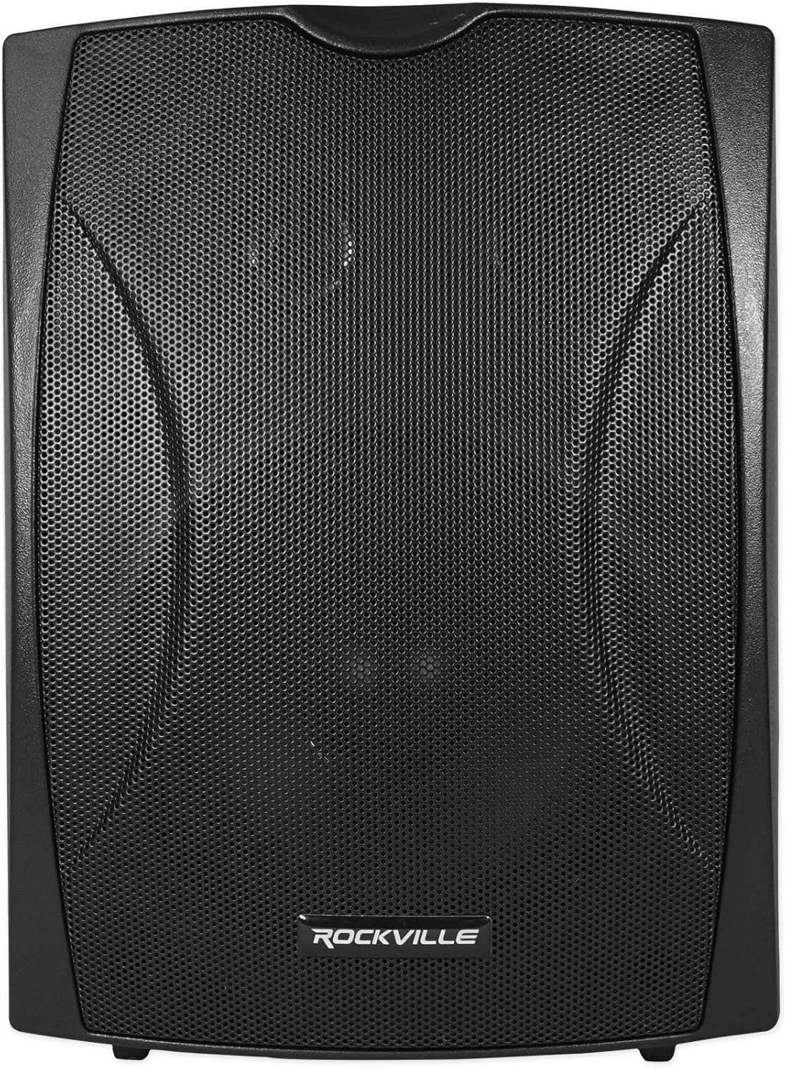 imageRockville 12 WET5B 70V 525quot IPX55 Black Commercial IndoorOutdoor Wall Speakers