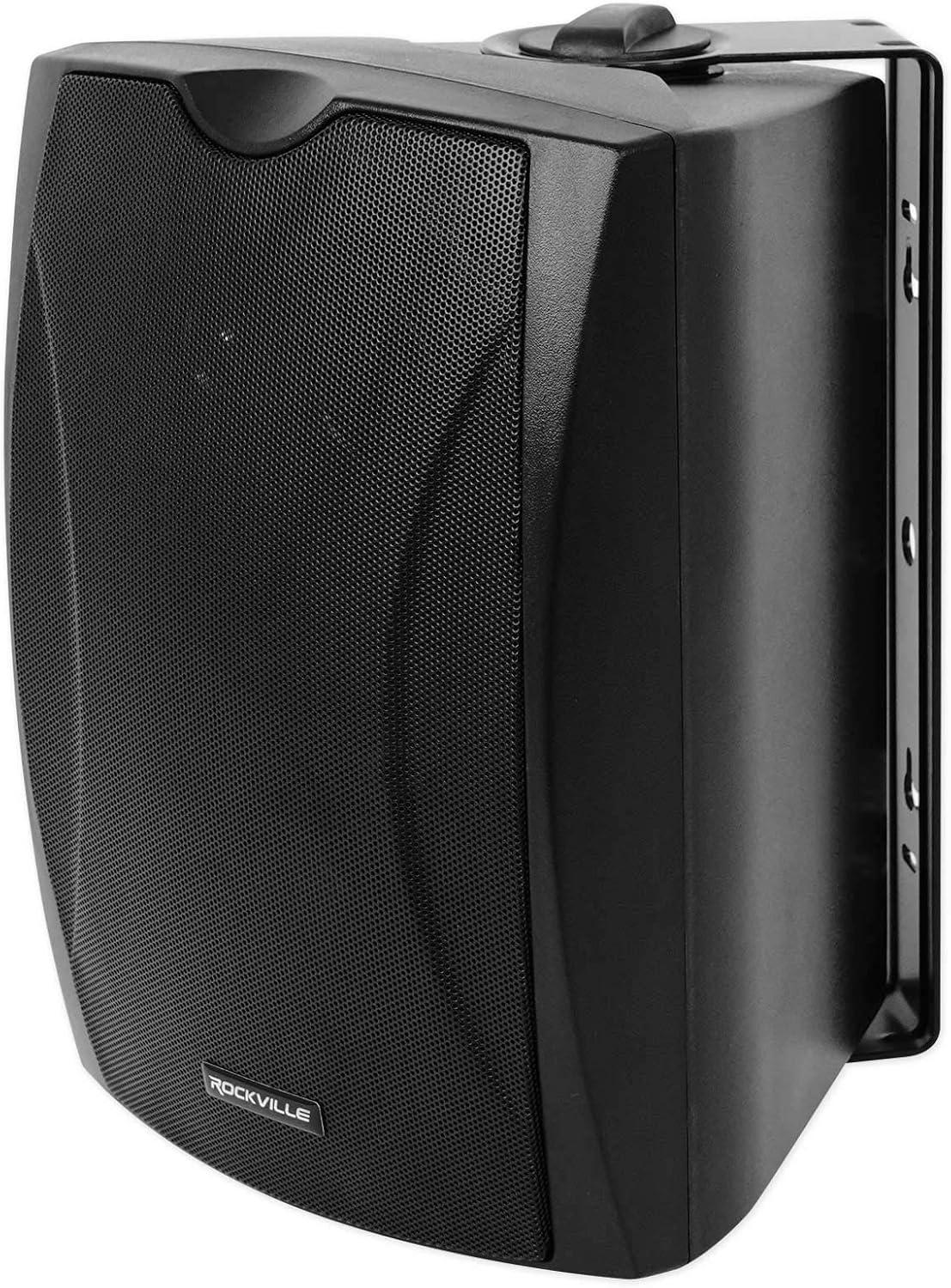 imageRockville 12 WET5B 70V 525quot IPX55 Black Commercial IndoorOutdoor Wall Speakers