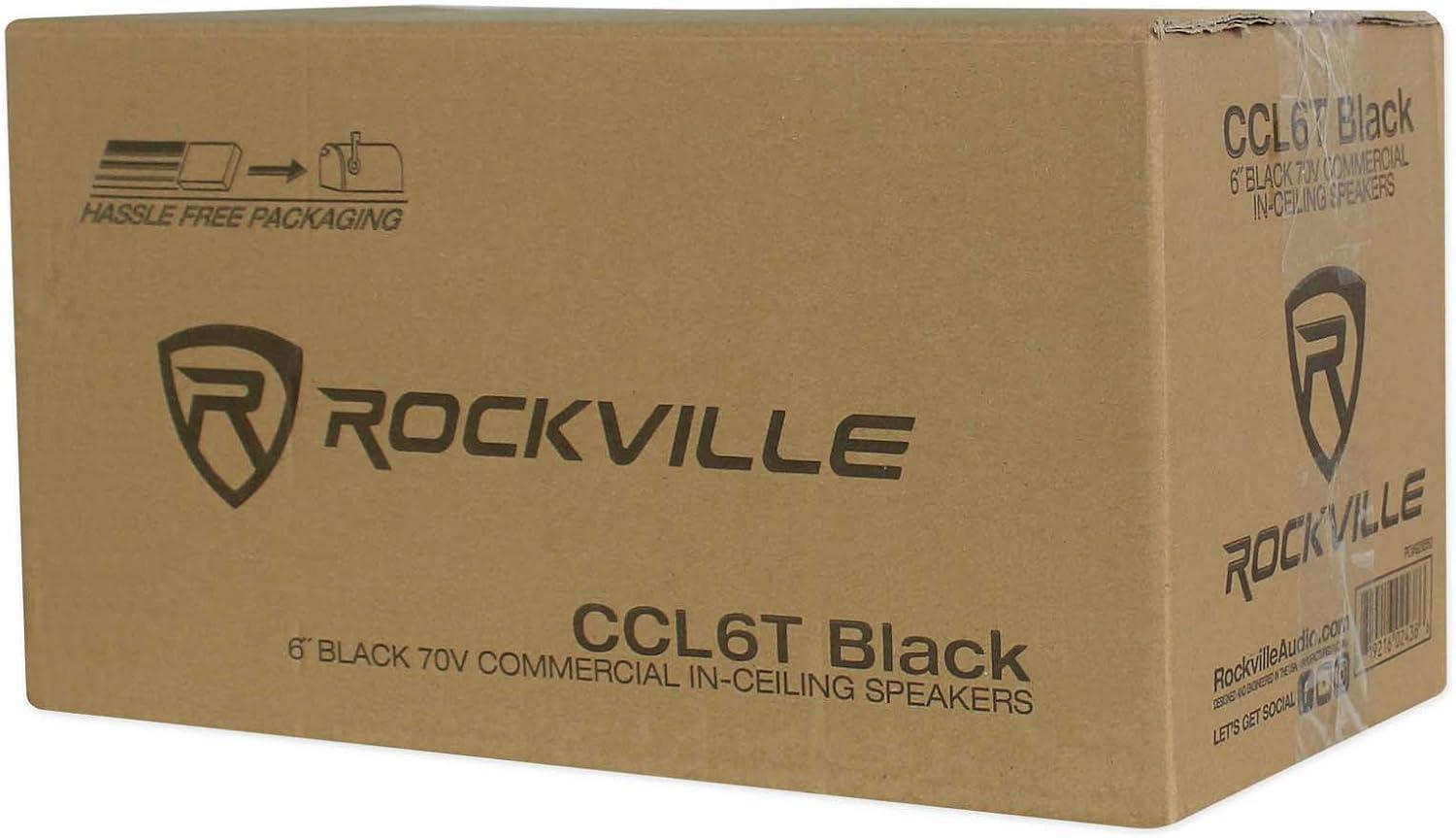 imageRockville 40 CCL6T Black 70V 6quot Commercial Ceiling Speakers 4 RestaurantOffice