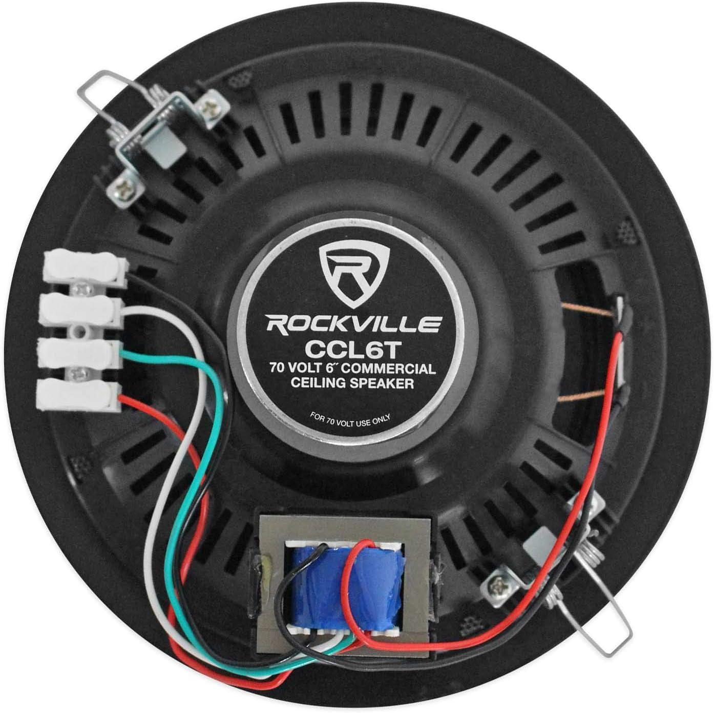 imageRockville 40 CCL6T Black 70V 6quot Commercial Ceiling Speakers 4 RestaurantOffice