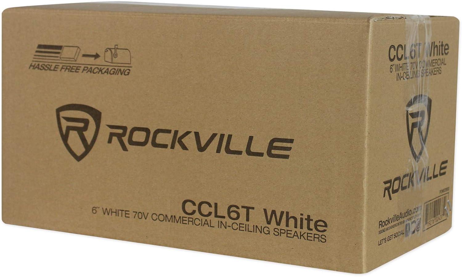 imageRockville 40 CCL6T White 70V 6quot Commercial Ceiling Speakers 4 RestaurantOffice