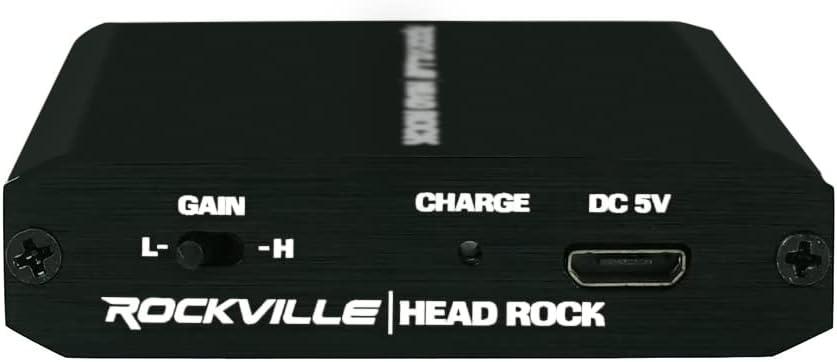 imageRockville HeadRock Battery Powered Headphone Amplifier 16300 Ohm Rechargeable Portable Durable Aluminum for Audiophiles and Travelers