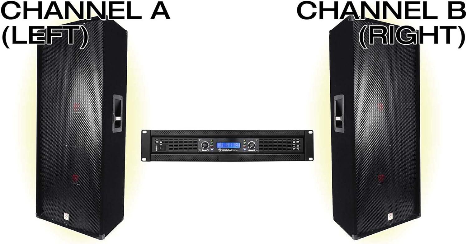 imageRockville RPA14 7000W Peak  2000W RMS 2 Channel Power Amplifier BridgeableStereoParallel Modes Crossover Switch LCD Display for Pro DJs and Live Sound