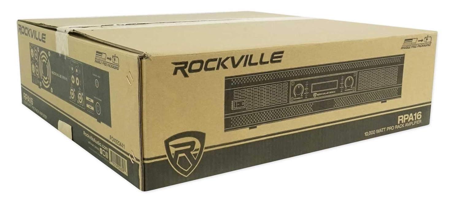 imageRockville RPA16 10000 Watt 2 Channel Power Amplifier ProDJ AmpSpeakon Cables