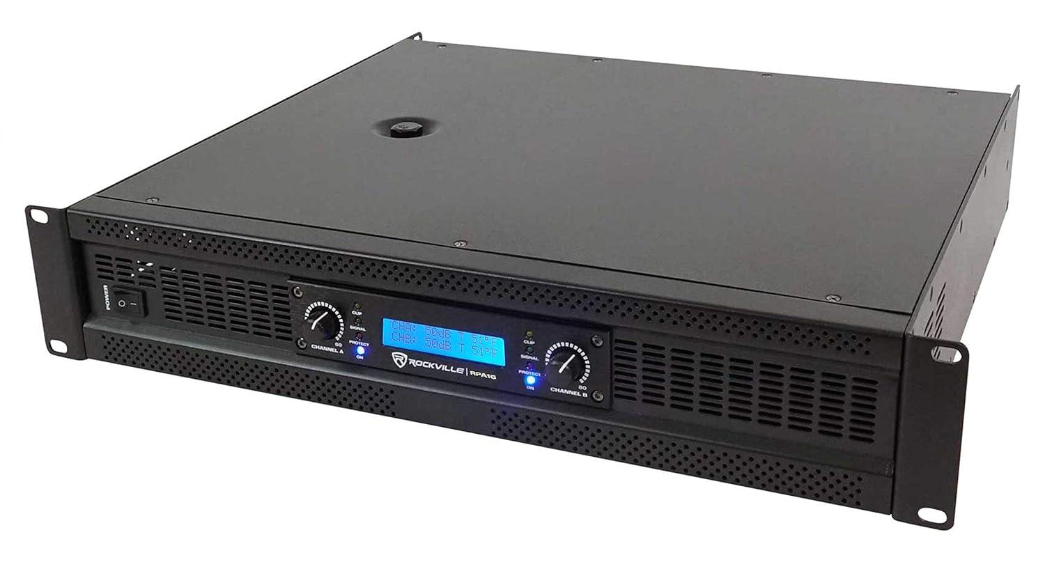 imageRockville RPA16 10000 Watt 2 Channel Power Amplifier ProDJ AmpSpeakon Cables