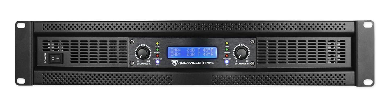 imageRockville RPA16 10000 Watt 2 Channel Power Amplifier ProDJ AmpSpeakon Cables