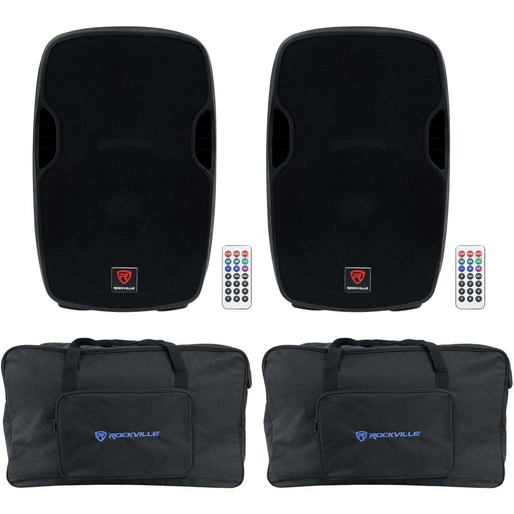 image2 Rockville BPA15 15quot Bluetooth 1600w DJ PA SpeakersWeatherproof Speaker Bags