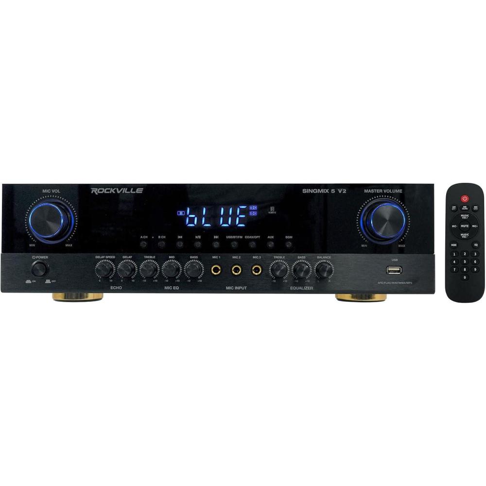 imageRockvilIe SingMix 5 2000w Professional DJ Amplifier wBluetoothEcho
