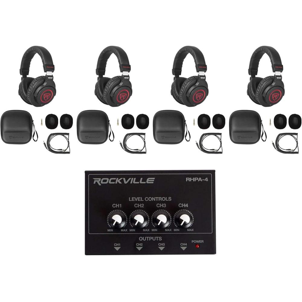 imageStudio Bundle w4 Rockville PROM50 SR Headphones4 Channel Headphone Amplifier