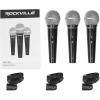 imageRockville RMC3PK Dynamic Microphones 3 Pack UniDirectional Metal Build XLR Clear Sound Low Background Noise Durable Case for Vocals Instruments DJs