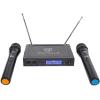 imageRockville RWM1203VH Dual Wireless Handheld Microphone System 2 Mics VHF Long Range Clear Sound Digital Display for Karaoke Stage Church Live Events