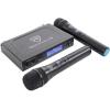 imageRockville RWM1203VH Dual Wireless Handheld Microphone System 2 Mics VHF Long Range Clear Sound Digital Display for Karaoke Stage Church Live Events