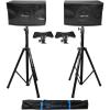 imagePair Rockville KPS80 8quot 3Way 800 Watt MDF KaraokePro SpeakersTripod Stands