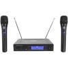imageRockville RWM1203VH Dual Wireless Handheld Microphone System 2 Mics VHF Long Range Clear Sound Digital Display for Karaoke Stage Church Live Events