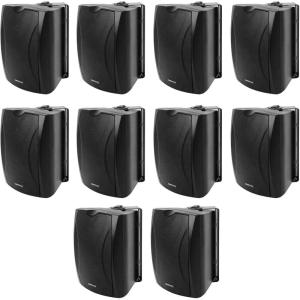 imageRockville 10 WET5B 70V 525quot IPX55 Black Commercial IndoorOutdoor Wall Speakers